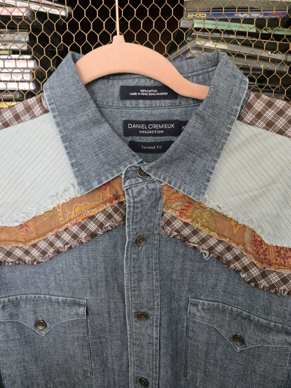 Daniel Cremieux Patchwork Denim Button-Down Shirt Jacket - XL VGC